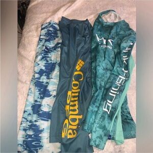 Columbia, CCA & Huk Outdoor Casting Crew Long Sleeve T-Shirts Lot of 3; Used 2XL